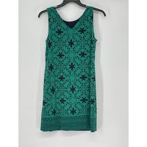 Magnolia Grace Reversible Petite Medium Midi Kelly Green Navy Dress Contemporary